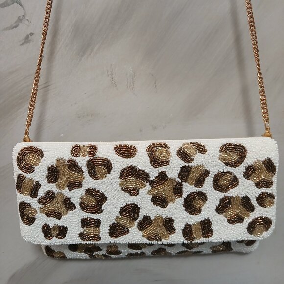 Vintage Beaded Leopard Clutch - Picture 1 of 10